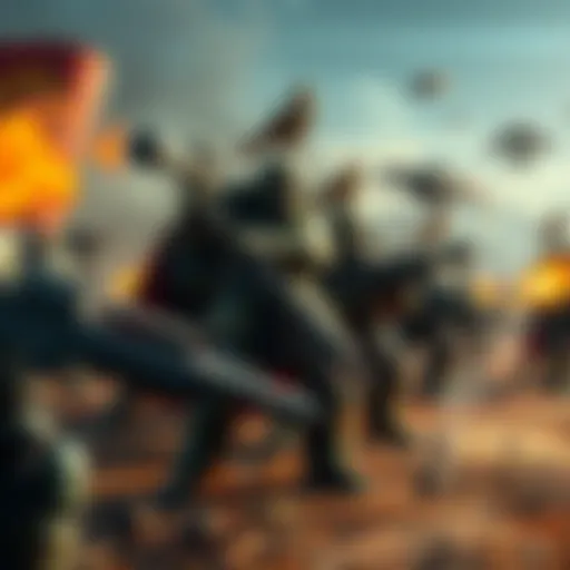 A group of Iron Warriors units strategizing for Take and Hold gameplay, showcasing different models and their formations on a battlefield.