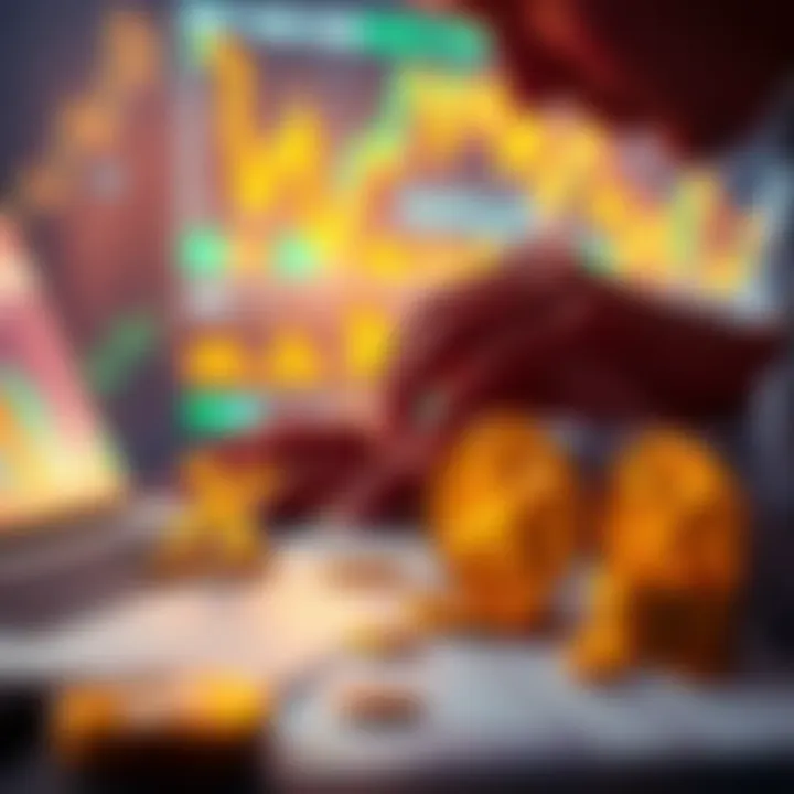 A person analyzing financial charts and graphs with XRP symbols in the foreground, representing investment in ISO20022 coins.