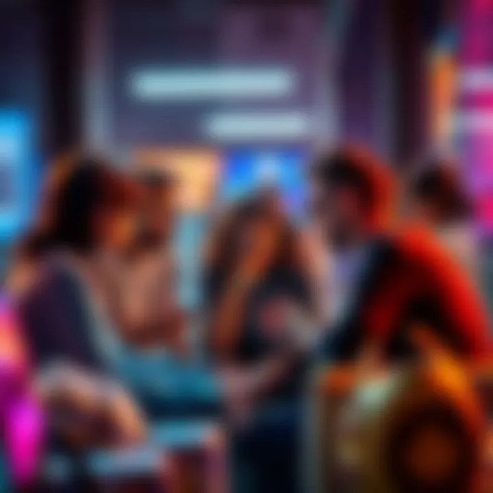 A group of people discussing item swaps on forums, sharing experiences and potential solutions