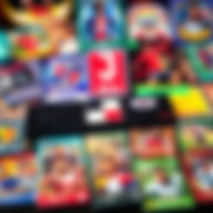 J League Card Collection for Sale A colorful display of J League trading cards laid out for sale, showcasing various player images and team logos.