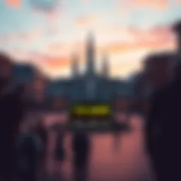 A digital representation of Jackson Square being auctioned, showcasing people engaged in bidding, with a highlighted price tag of 24,460 AB.