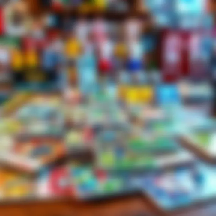 A collection of colorful J-League and K-League trading cards on a table with soccer memorabilia in the background