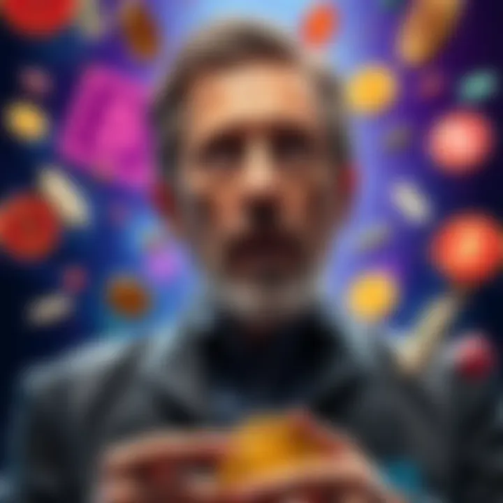 John McAfee speaking about Bitcoin's future with a bold expression, surrounded by currency symbols, showing excitement and debate in cryptocurrency.