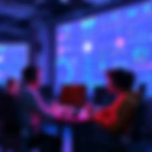 Graphic showing people collaborating online in a Discord server focused on AI, ML, and web development