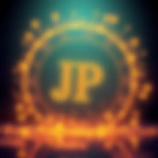 A depiction of JP Morgan's logo with crypto symbols, representing its activities in the crypto market.