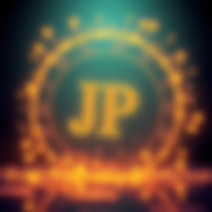 JP Morgan Crypto Strategies A depiction of JP Morgan's logo with crypto symbols, representing its activities in the crypto market.