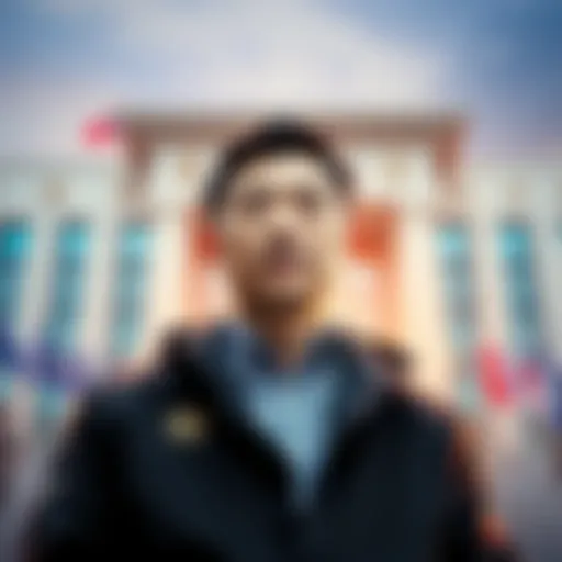 Justin Sun in front of the S.E.C. building, representing the settlement over cryptocurrency issues