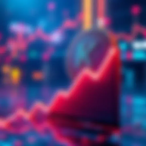 A visual representation of KAS Coin facing difficulties in gaining market interest, with a downward trend on a graph to symbolize its challenges.