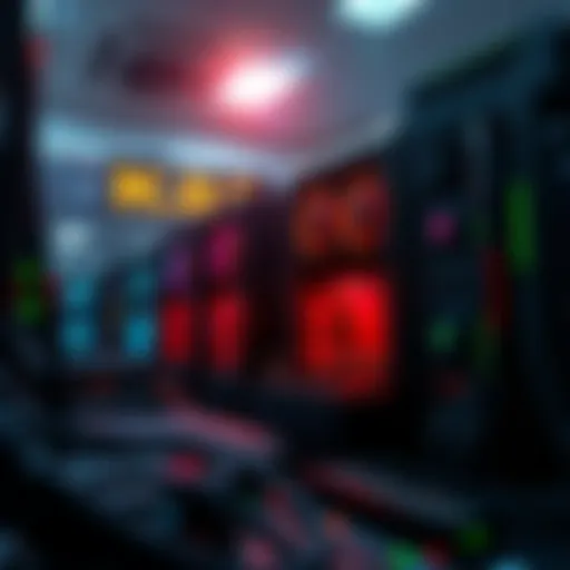 A collection of KAS mining rigs working to mine cryptocurrency, showing their setup and equipment in a tech environment.