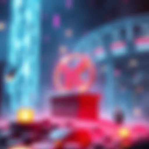 A digital representation showing the launch of smart contracts in the Kaspa ecosystem, with symbols of stagnation and concern among investors.