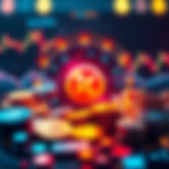 A vibrant graphic showing the Kaspa logo surrounded by digital coins and charts, symbolizing excitement in the crypto community.