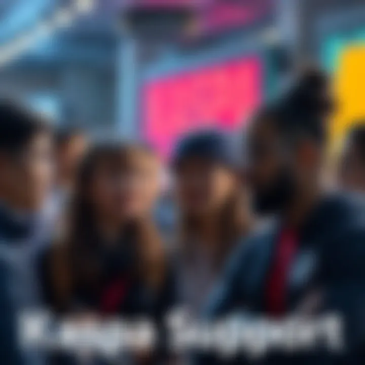 A group of people discussing concerns about Kaspa support, looking puzzled and curious.