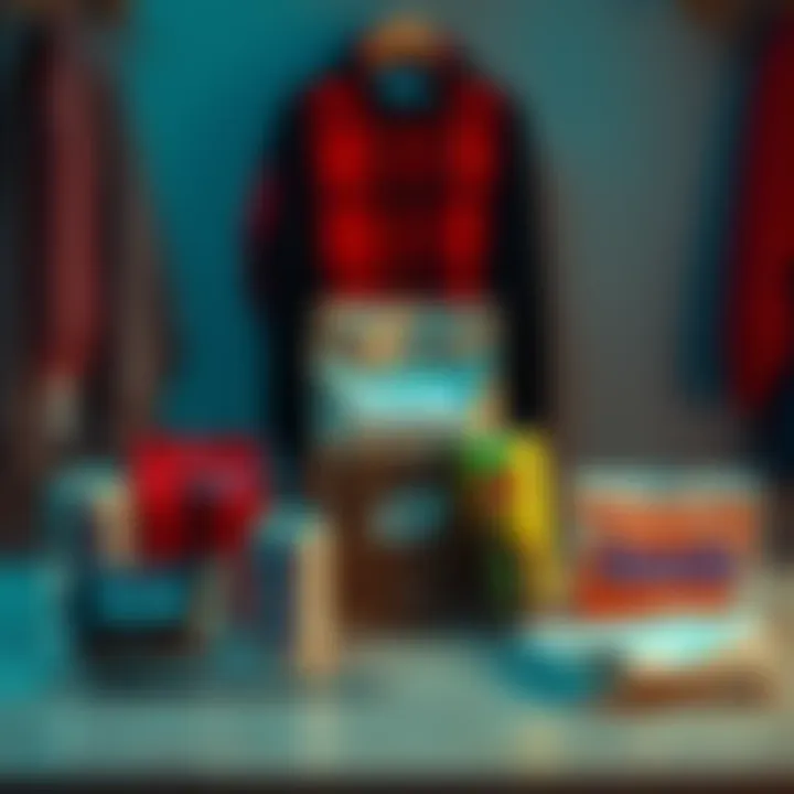 A variety of Kendu products including coffee, energy drinks, and clothing displayed on a table