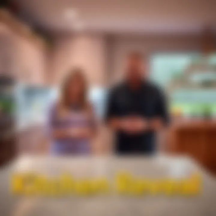 Courtney and Sev showcasing their kitchen design in The Block's Season 22, Episode 29 reveal