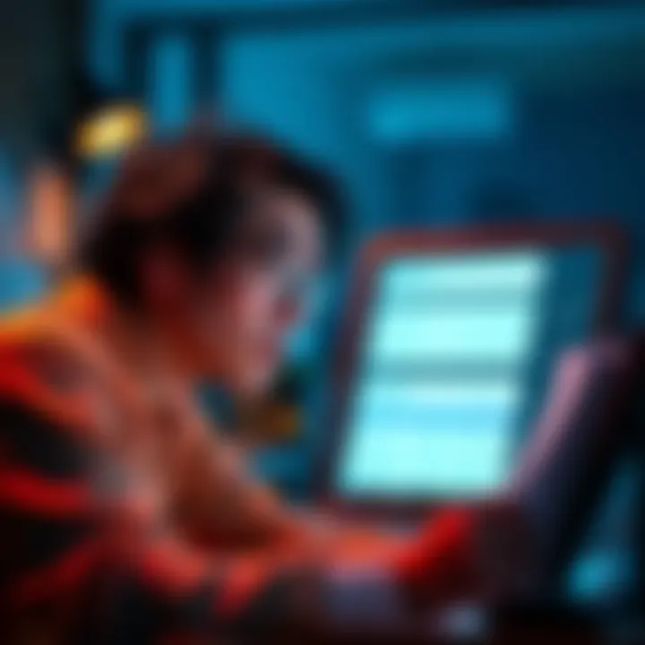 A worried person looking at tax documents and a computer screen showing Koinly's cost basis calculations