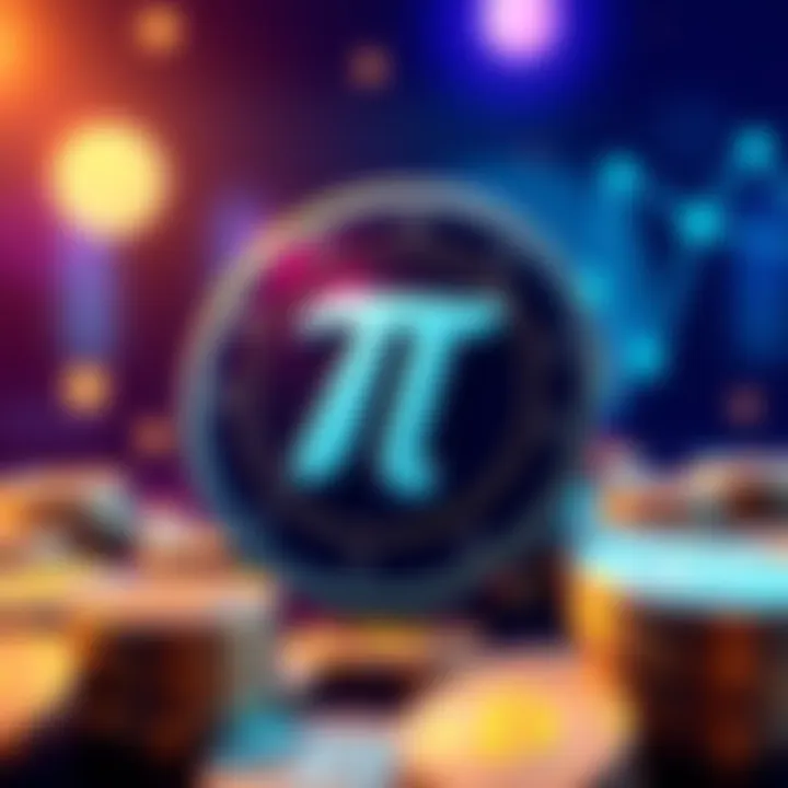 Illustration showing Pi Network logo with validator symbols and Pi coins, representing the upcoming KYC Validator Rewards.