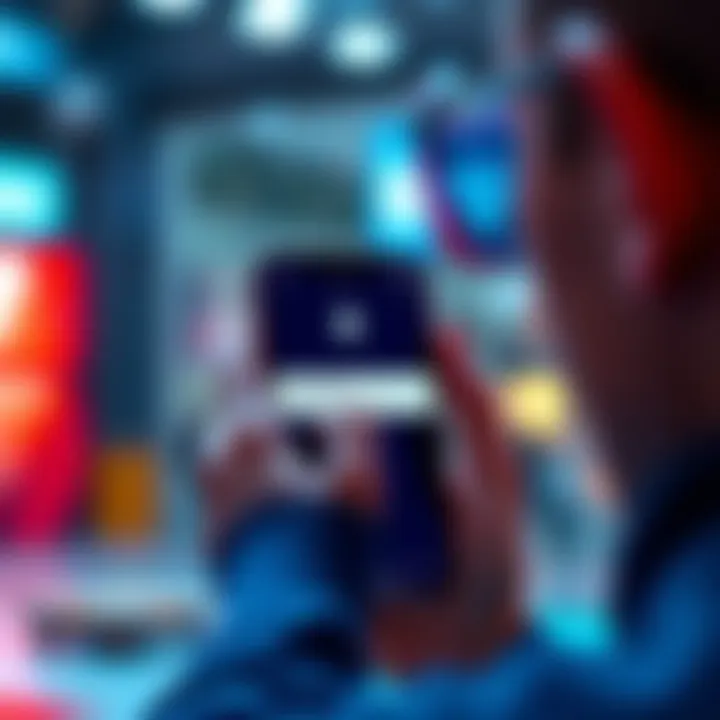 Lace Wallet App Staking Error A person looks at their phone with the Lace Wallet App open, showing an error message related to staking.