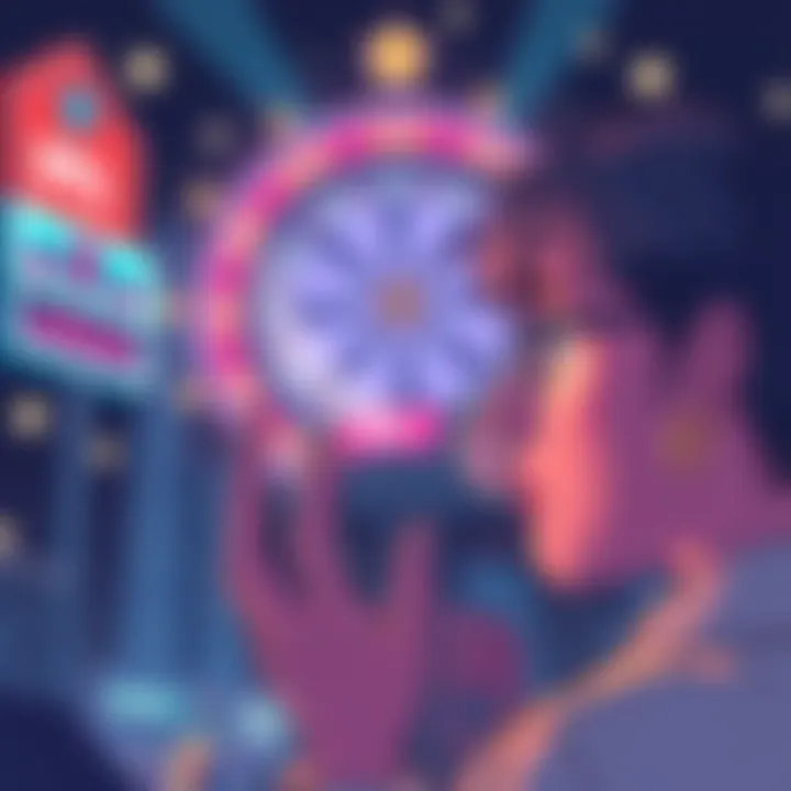 Landmarks Feature Opt Out An illustration showing a person looking frustrated at a digital device displaying landmarks with bid tokens, considering opting out to return to the diamond wheel.