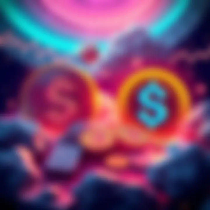 Illustration showing the launch of $XSGD and $XUSD on the Solana blockchain with graphics of digital currency and the Solana logo