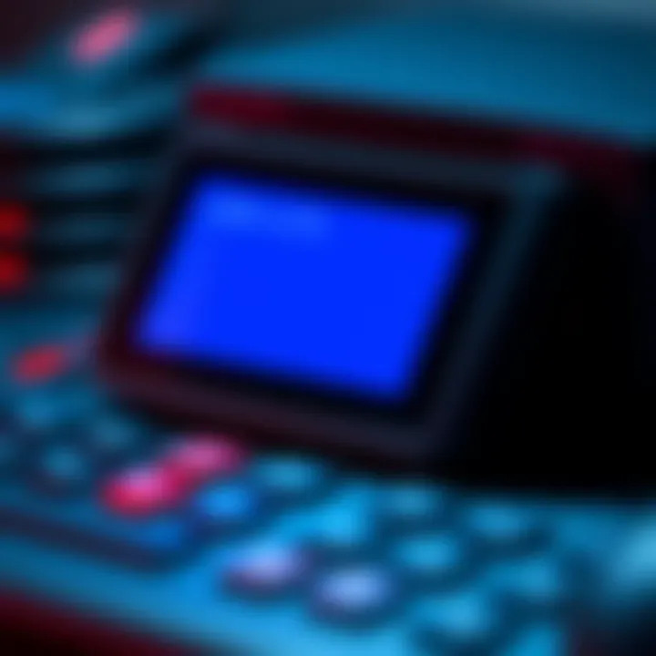 A close-up of a digital ledger device that won't power up, showing a blank screen and unresponsive buttons.