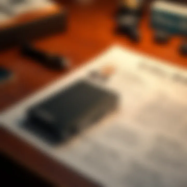 A Ledger wallet placed on a table with printed documents related to the Jeffrey Epstein case beside it