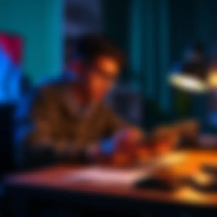 A person sits at a desk, focused on a Ledger wallet screen, preparing to transfer Tether and USDC from Exodus.