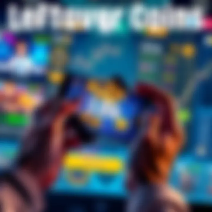 A person holding a digital wallet showing 18k SLP coins, contemplating whether to sell or hold them, with a game interface in the background.