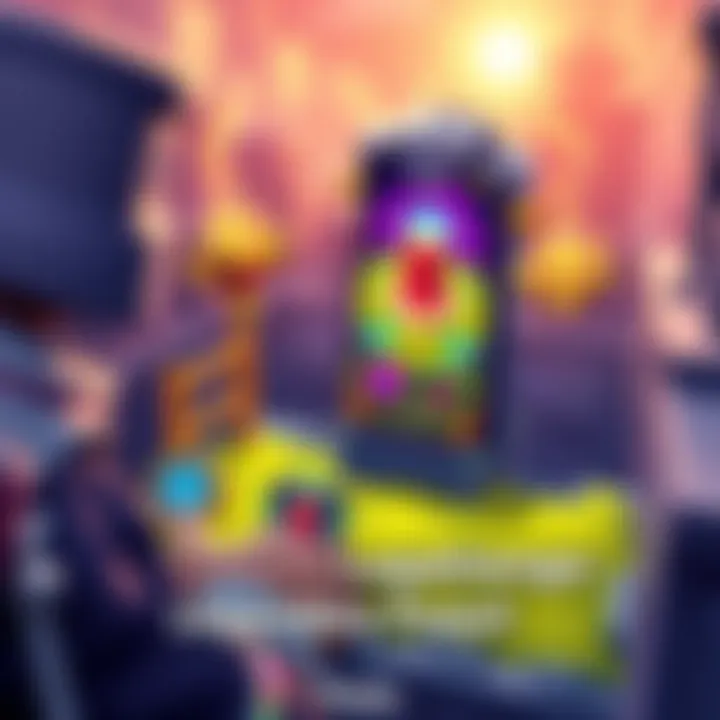 A player upgrading their plot with a legendary boost after winning a ladder challenge, showing a vibrant game interface and enhancements in action