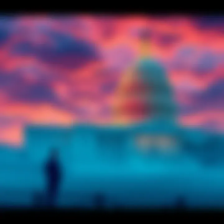 Legislative Bypass Concept A visual representation of the executive branch having control over budget management while the legislative branch watches from a distance, symbolizing a bypass of legislative authority.