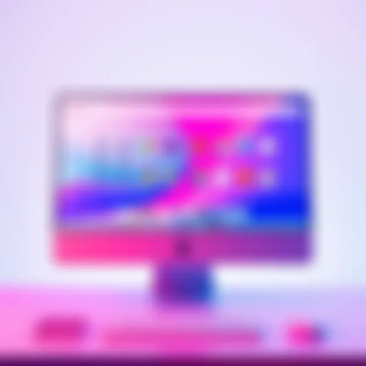 A digital illustration of a computer screen displaying a lesbian-themed browser interface with vibrant colors and icons symbolizing inclusivity and diversity.