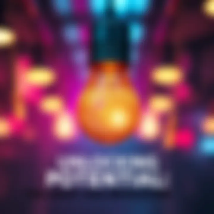 A glowing lightbulb symbolizing a great idea with vibrant colors in the background