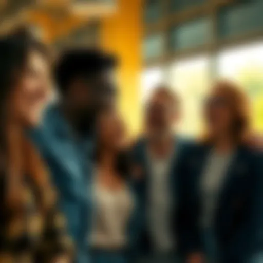 A group of friends laughing together, showcasing a genuine and unironic response in a cheerful setting.