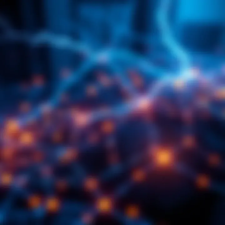 Lightning Network Concept A visual representation of the Lightning Network, showing fast Bitcoin transactions with network connections and lightning symbols.