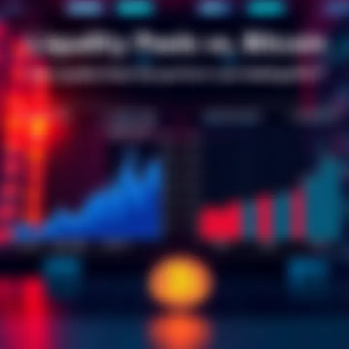 A comparison of liquidity pools and Bitcoin holding, featuring graphs showing returns and fees in a digital currency context.