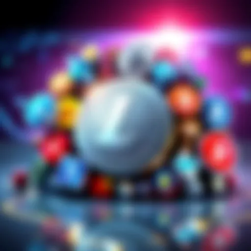 A digital illustration showing Litecoin's logo in the center with various other cryptocurrency logos around it, highlighting Litecoin's unique features and community focus.