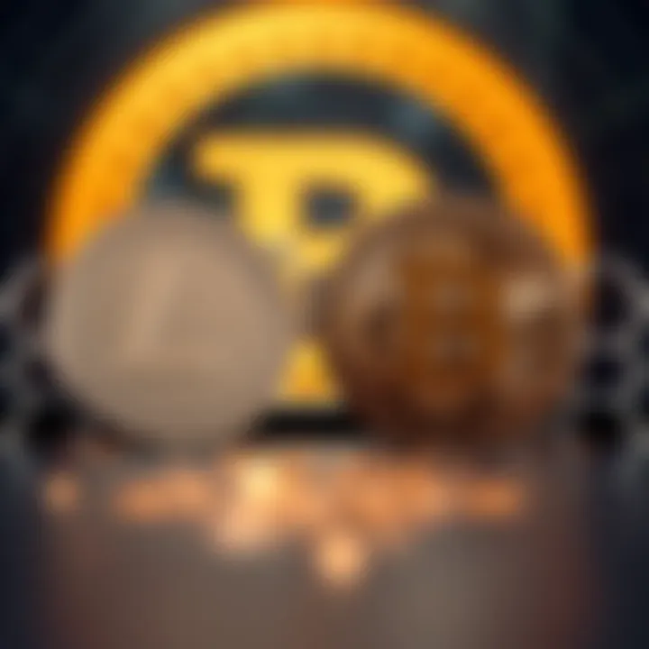 A digital graphic showing Litecoin and Bitcoin logos side by side, illustrating their transaction volumes, with Litecoin surpassing Bitcoin despite a smaller market cap.