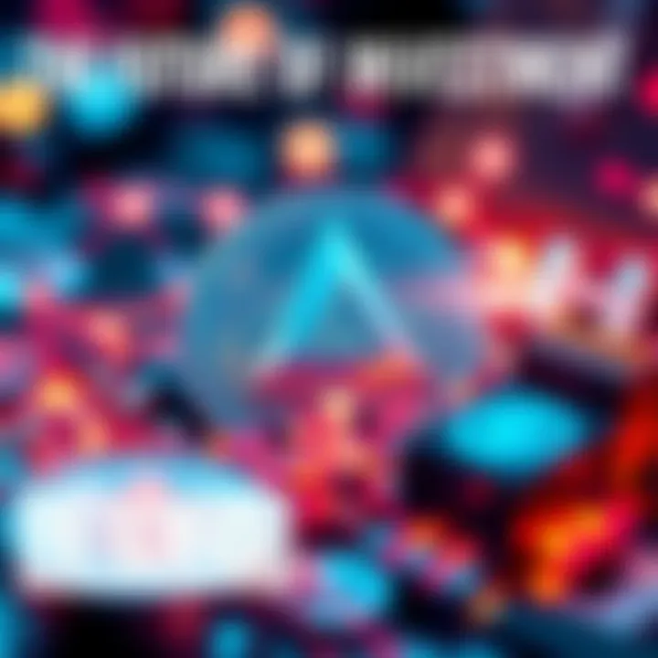 Conceptual image of Litecoin surrounded by futuristic digital elements