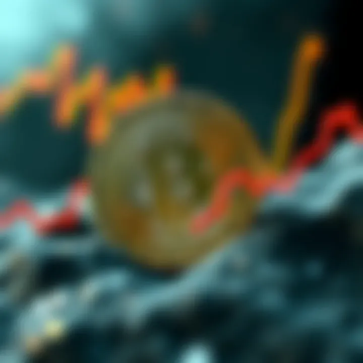 A visual representation of Litecoin's rising onchain volume with a background showcasing price stagnation, reflecting increased adoption in the market.
