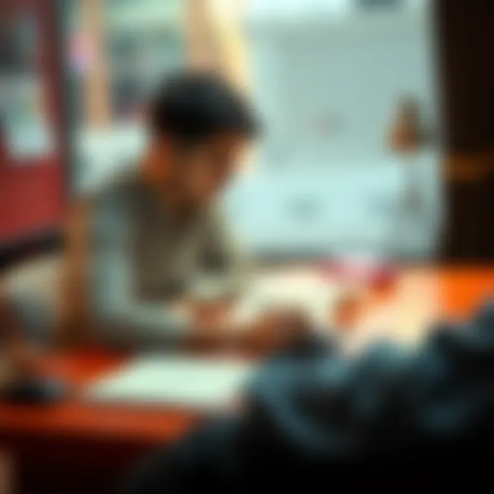Loan options concept A person reviewing their loan options for managing unsecured debt, sitting at a table with financial documents and a calculator