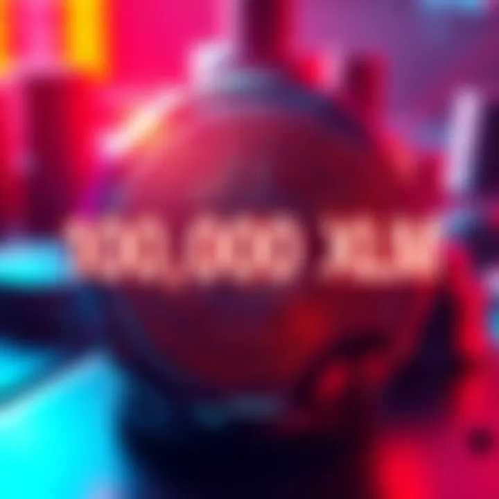 A graphic showing 100,000 XLM with a barrier symbol to represent transaction limits on the LOBSTR platform.