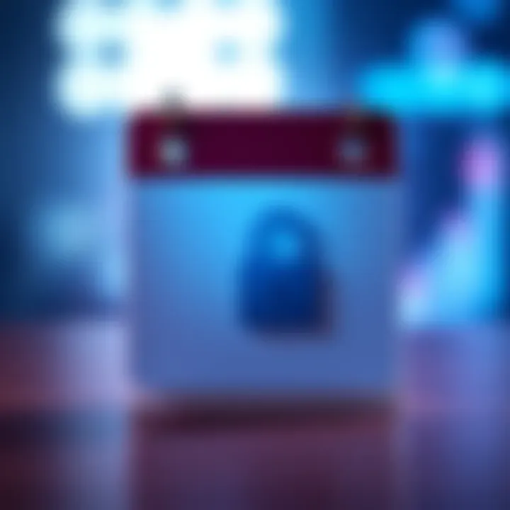 A graphic showing a calendar with a padlock symbol over a scheduled appointment, representing a locked appointment feature.