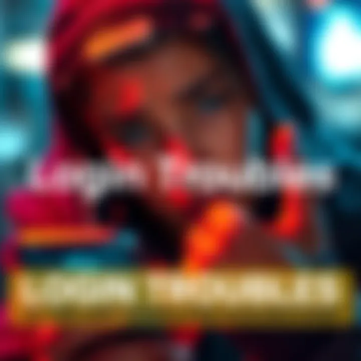 Login Troubles Person looking frustrated at phone screen with spinning loading icon, indicating login issues