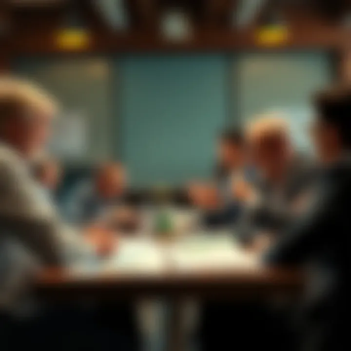 Group of long-term investors expressing uncertainty about market trends at a table with charts and graphs