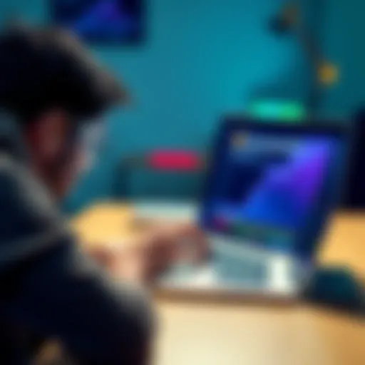 A worried person looks at their laptop screen showing a blocked transaction in a cryptocurrency wallet, experiencing a loss of BTC.