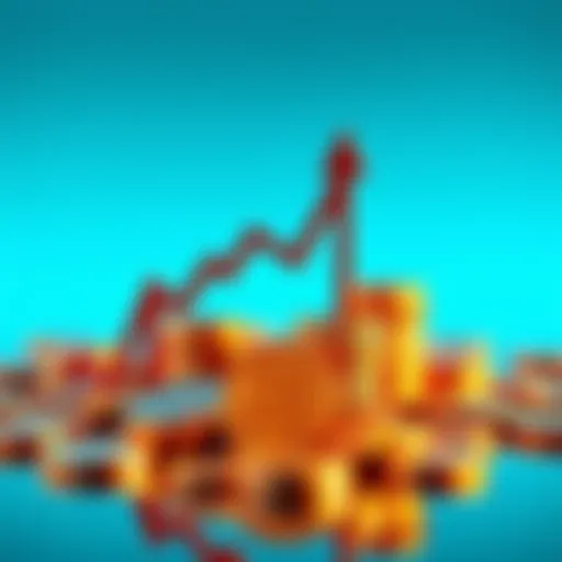 A collection of coins with upward arrows representing potential growth in the crypto market for low cap altcoins in 2026.