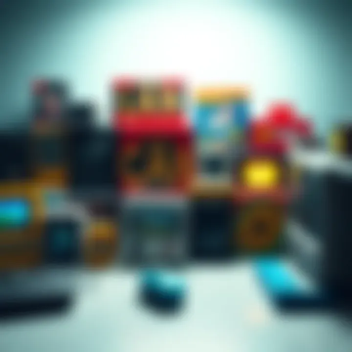 Low-Quality Media Examples A collection of various low-quality media items including outdated video games, poorly designed software boxes, and low-effort art pieces.