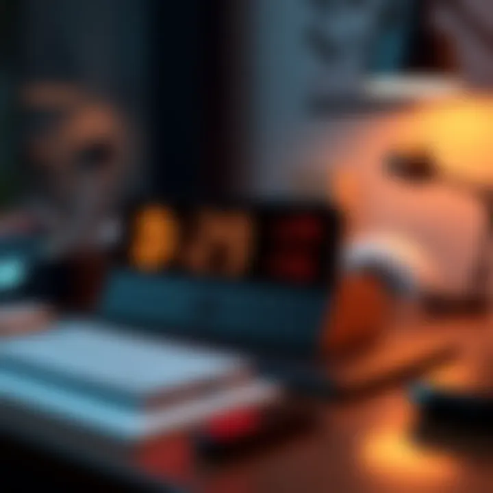 A sleek, minimalist desk ticker displaying Bitcoin prices in real-time with an engraved back, set on a stylish workspace.