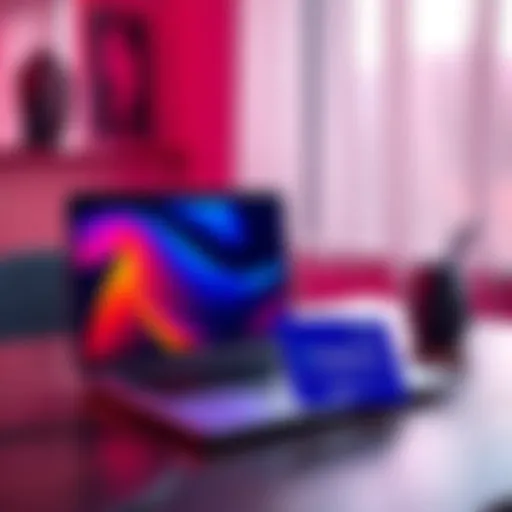 A MacBook Neo on a table with a BitMart Card showcasing a cashback offer