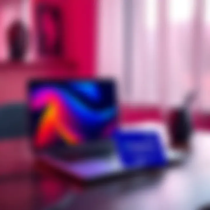 A MacBook Neo on a table with a BitMart Card showcasing a cashback offer