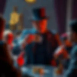 A magician shows seven cards to a volunteer while the audience watches eagerly